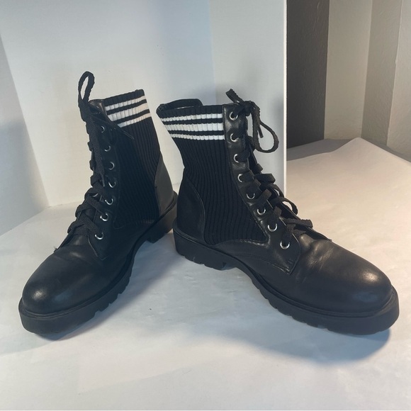 Steve Madden Holten black combat sock boot size 11, sporty, edgy, ultra-cool. - Picture 1 of 10